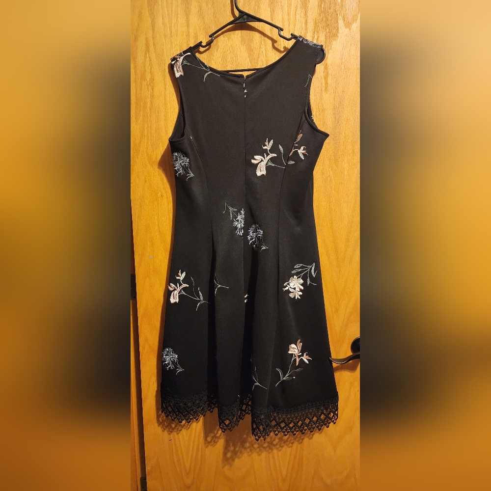 Roz and Ali black dress with embroidery